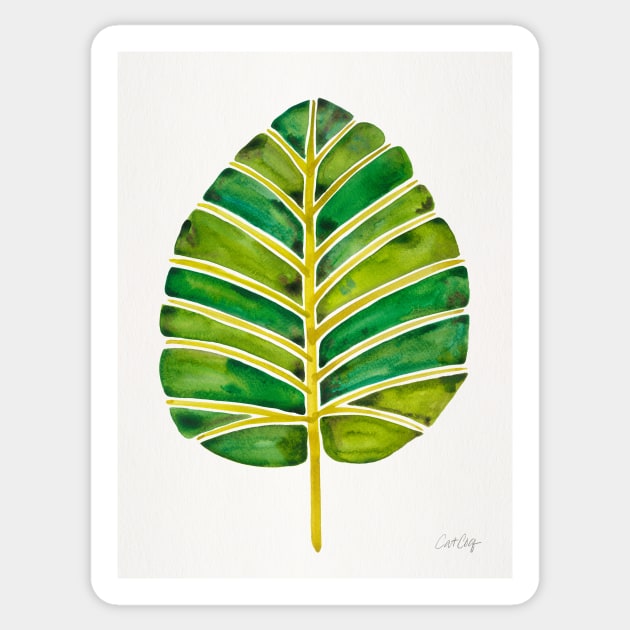 Green Alocasia Sticker by CatCoq